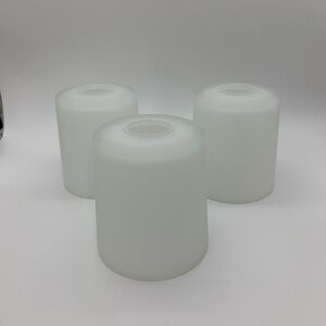 5 X 5 Inch White Frosted Glass Shade Replacement Set Of 3 Cylinder Lampshades